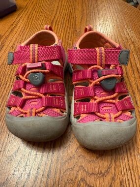 Keen Sandals, pink & orange, toddler size 8.